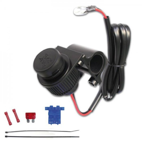 Motorrad Euro-Bordsteckdose 12V mit Lenkerhalterung